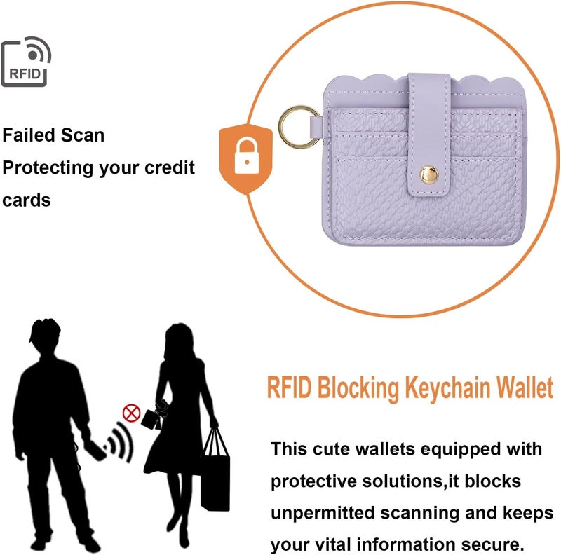 TSNSOEEO Keychain Wallet Wristlet Small Credit Card Holder Bracelet Key Chain Purse Bangle Tassel Beads Key Rings for Women - Image 4
